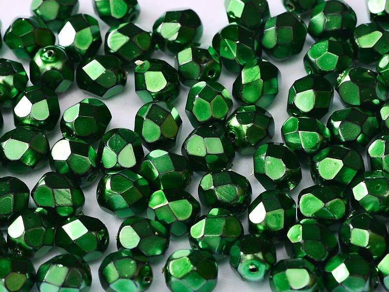 3mm Czech Fire Polish – 23980/34517 – Jet Heavy Metal Emerald x 100