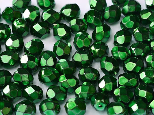 3mm Czech Fire Polish – 23980/34517 – Jet Heavy Metal Emerald x 100