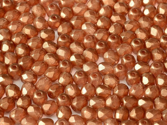 4mm Czech Fire-Polish – 29252 - Crystal Golden Touch Tangerine x 100