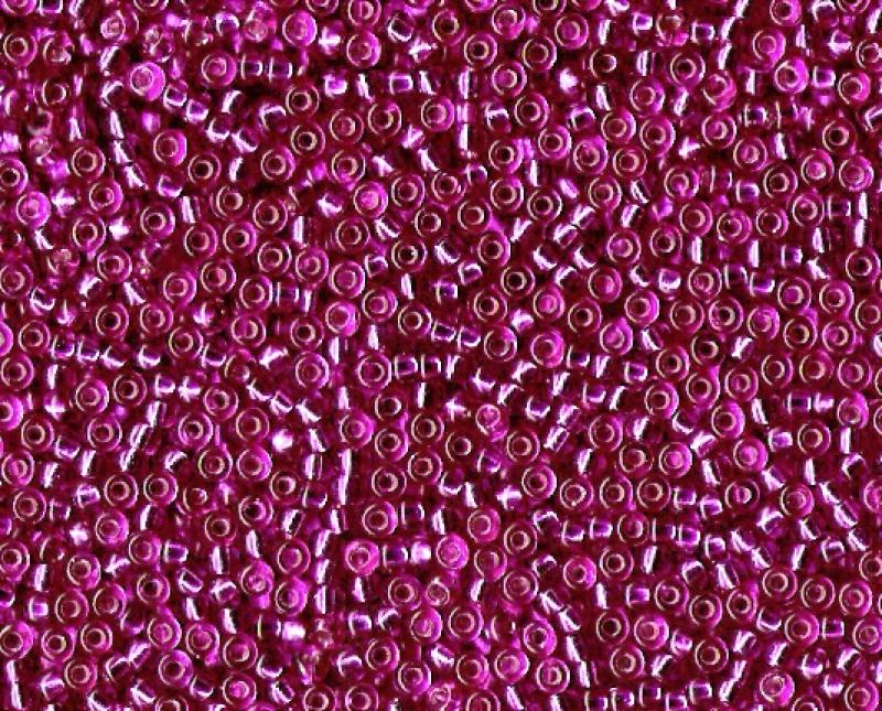 11/0 Miyuki Seed Beads - 25g Bag – Fuchsia Transparent Silver Lined – Colour 1340