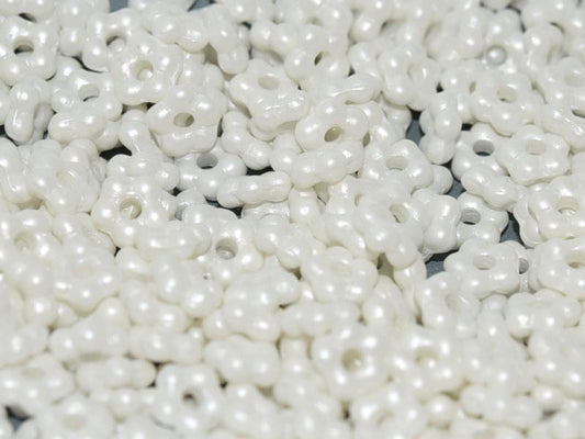 5mm Czech Glass Flower Beads - Pack of 50 - Alabaster White