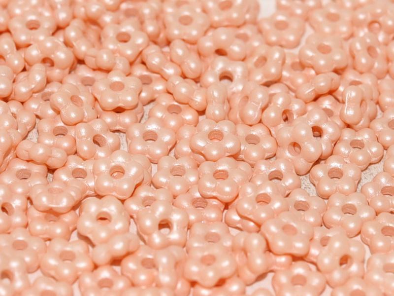 5mm Czech Glass Flower Beads - Pack of 50 - Pastel Peach