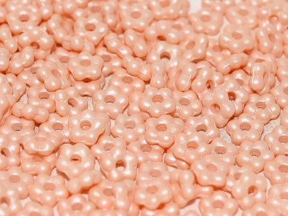 5mm Czech Glass Flower Beads - Pack of 50 - Pastel Peach