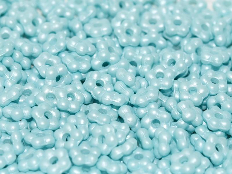 5mm Czech Glass Flower Beads - Pack of 50 - Pastel Aqua