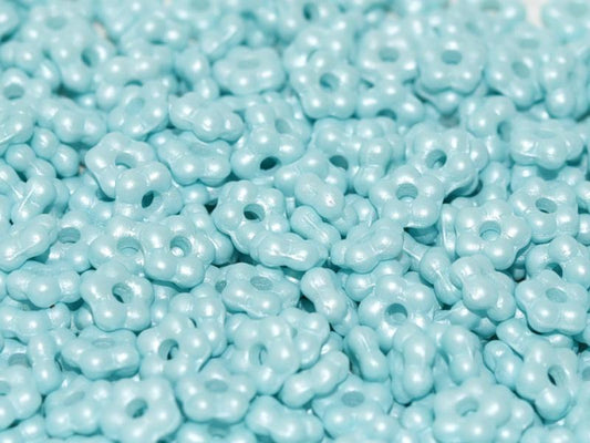 5mm Czech Glass Flower Beads - Pack of 50 - Pastel Aqua