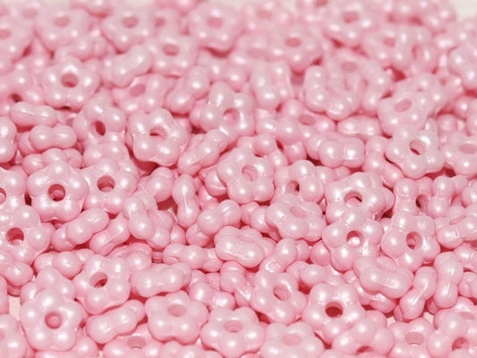 5mm Czech Glass Flower Beads - Pack of 50 - Pastel Rose Pink