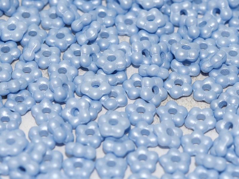 5mm Czech Glass Flower Beads - Pack of 50 - Pastel Blue