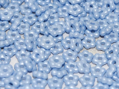 5mm Czech Glass Flower Beads - Pack of 50 - Pastel Blue