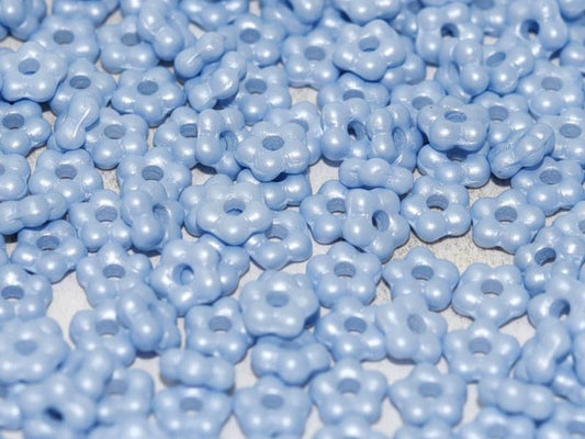 5mm Czech Glass Flower Beads - Pack of 50 - Pastel Blue