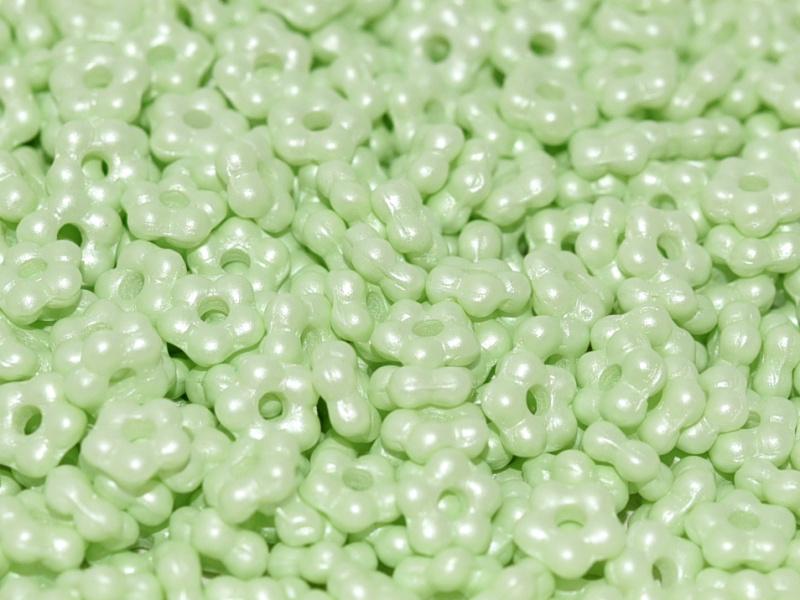 5mm Czech Glass Flower Beads - Pack of 50 - Pastel Green