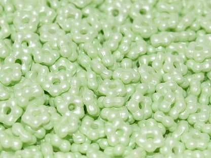 5mm Czech Glass Flower Beads - Pack of 50 - Pastel Green