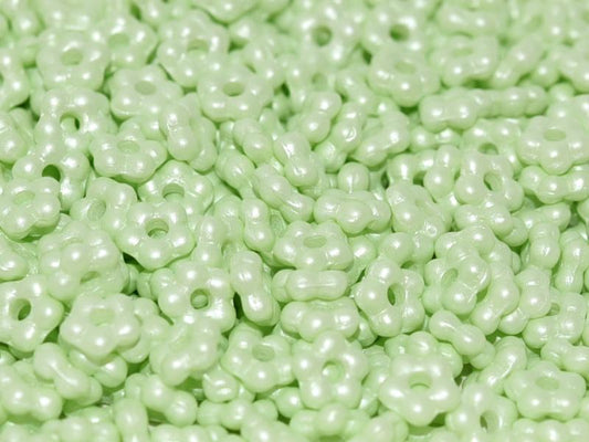 5mm Czech Glass Flower Beads - Pack of 50 - Pastel Green