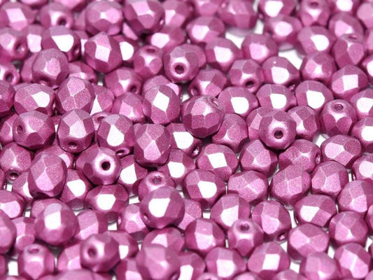 4mm Czech Fire-Polish – 02010/29428 - Alabaster Metallic Lilac x 100