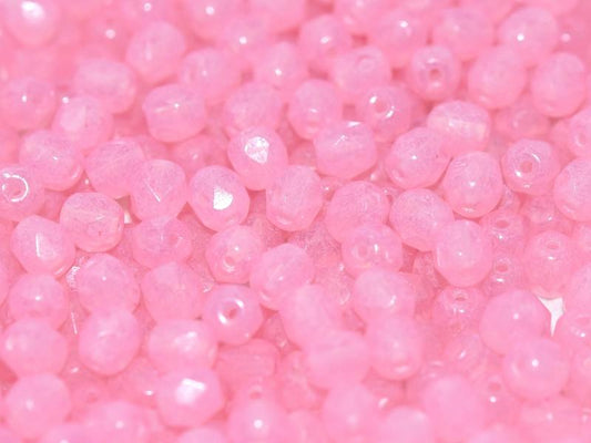 4mm Czech Fire Polish – 20064 - Crystal Pink Opal x 100