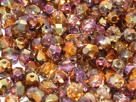3mm Czech Fire Polish – 00030/98004 – Crystal Sunny Magic Embers x 100