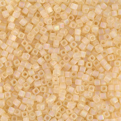 Miyuki 1.8mm Cube Beads - 5g Bag - Matted Transp Lt.Topaz AB
