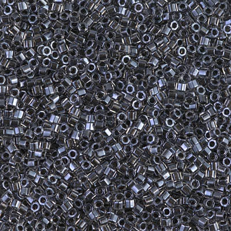 11/0 – Miyuki Hex Cut Delica - 5g Bag – Charcoal Lined Crystal 925