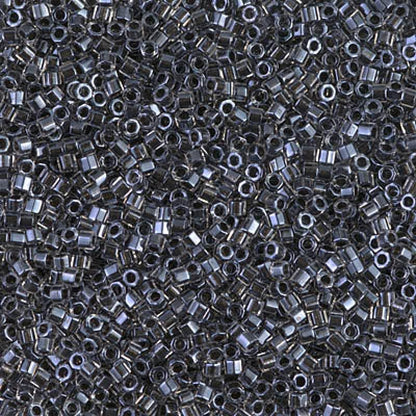 11/0 – Miyuki Hex Cut Delica - 5g Bag – Charcoal Lined Crystal 925