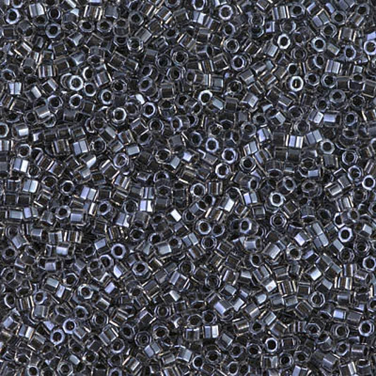 11/0 – Miyuki Hex Cut Delica - 5g Bag – Charcoal Lined Crystal 925