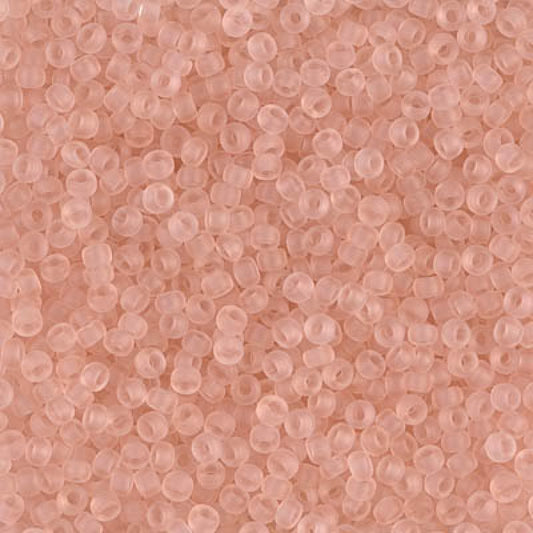 11/0 Miyuki Seed Beads - 25 gram Bag – Matted Transp Pale Pink - Colour 0155F