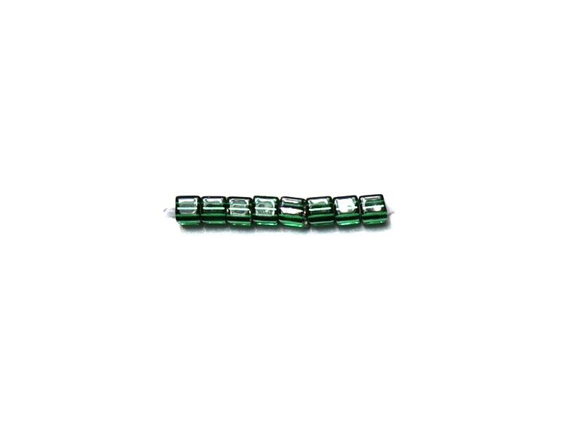 Miyuki 1.8mm Cube Beads - 5g Bag - Silver Lined Dk Emerald