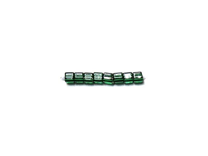 Miyuki 1.8mm Cube Beads - 5g Bag - Silver Lined Dk Emerald