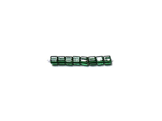 Miyuki 1.8mm Cube Beads - 5g Bag - Silver Lined Dk Emerald