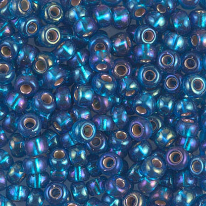 6/0 Miyuki Seed Beads - 25g Bag - Silver Lined Capri Blue AB - Colour 1025