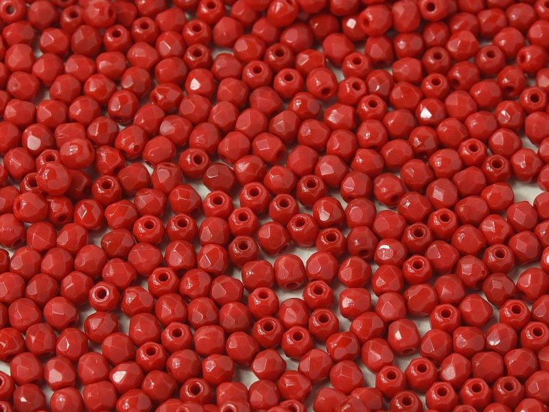 3mm Czech Fire Polish – 93200 – Opaque Red x 100