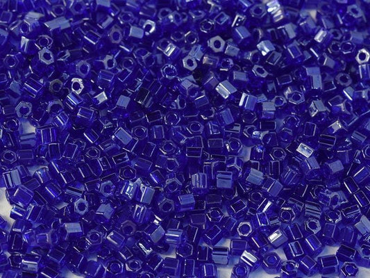 Miyuki Hex Cut 8/0 - 10g Bag - Transparent Cobalt Lustre