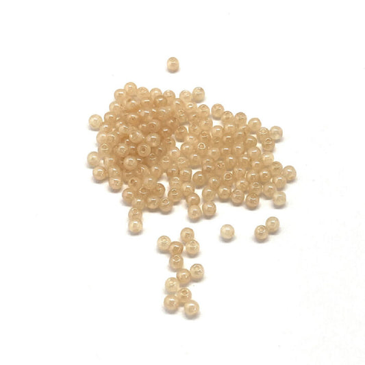 Jablonex Recycled - 3mm Tiny Bubbles - Light Peach Luster - Pack of 50