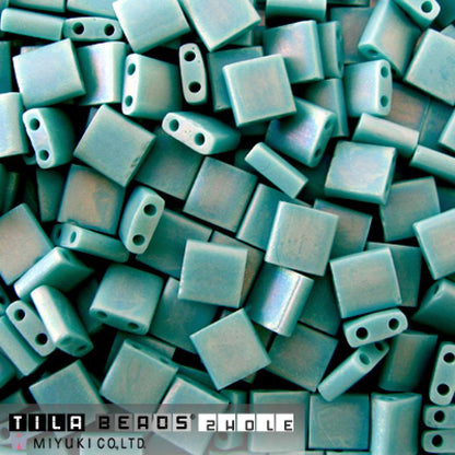 Miyuki Tila Beads - 5g Bag – Matte Opaque Turquoise AB - TL0412FR