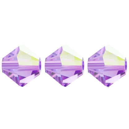 3mm Preciosa Bicones – Violet AB – Pack of 30