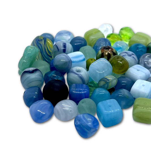 Preciosa Pressed Glass Water Empire Mix - Approx 50g