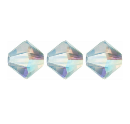 4mm Preciosa Bicones – White Opal AB – Pack of 30
