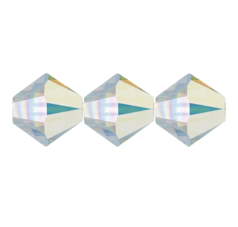 4mm Preciosa Bicones – White Opal AB2X – Pack of 30