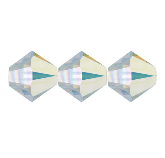 4mm Preciosa Bicones – White Opal AB2X – Pack of 30