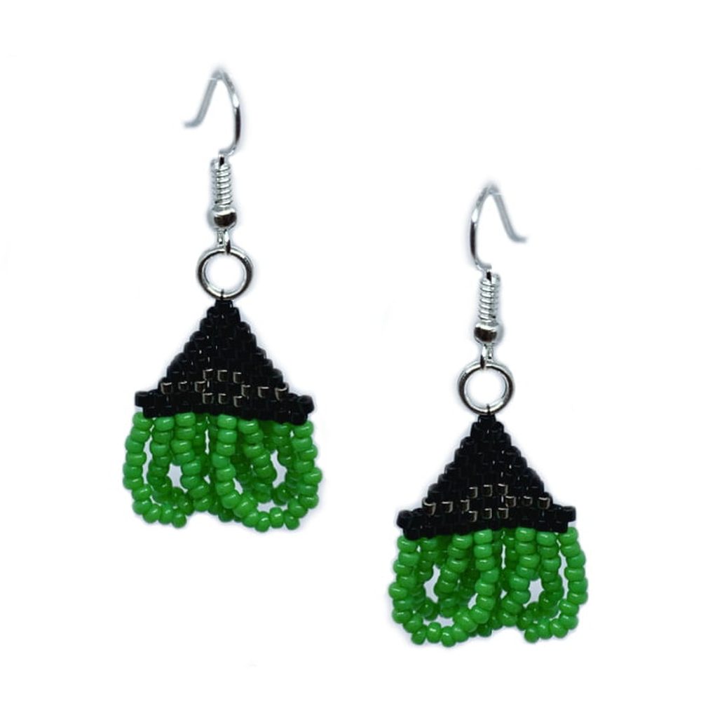 Witches Hat Brick Stitch Earring Pattern - Instant Download or Printed Copy