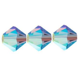 4mm Preciosa Bicones - Tanzanite AB - Pack of 30